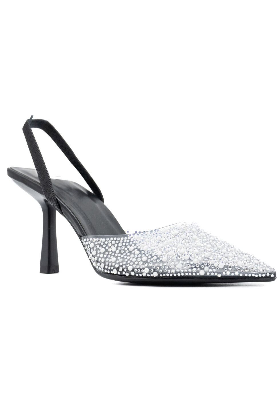 Art γόβες slingback με strass μαύρο