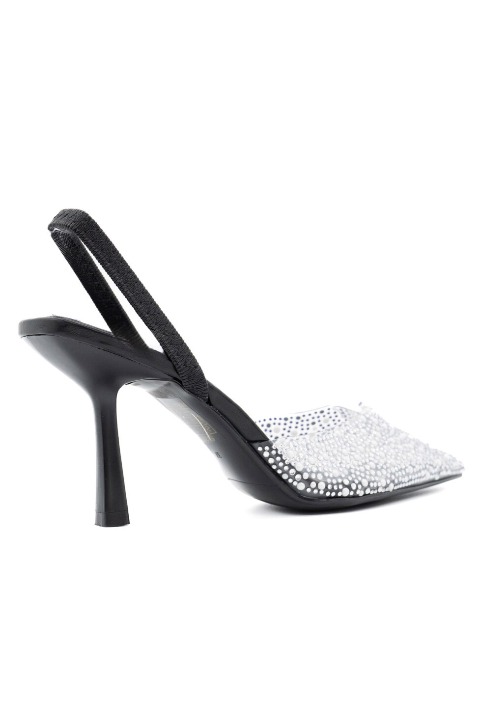 Art γόβες slingback με strass μαύρο