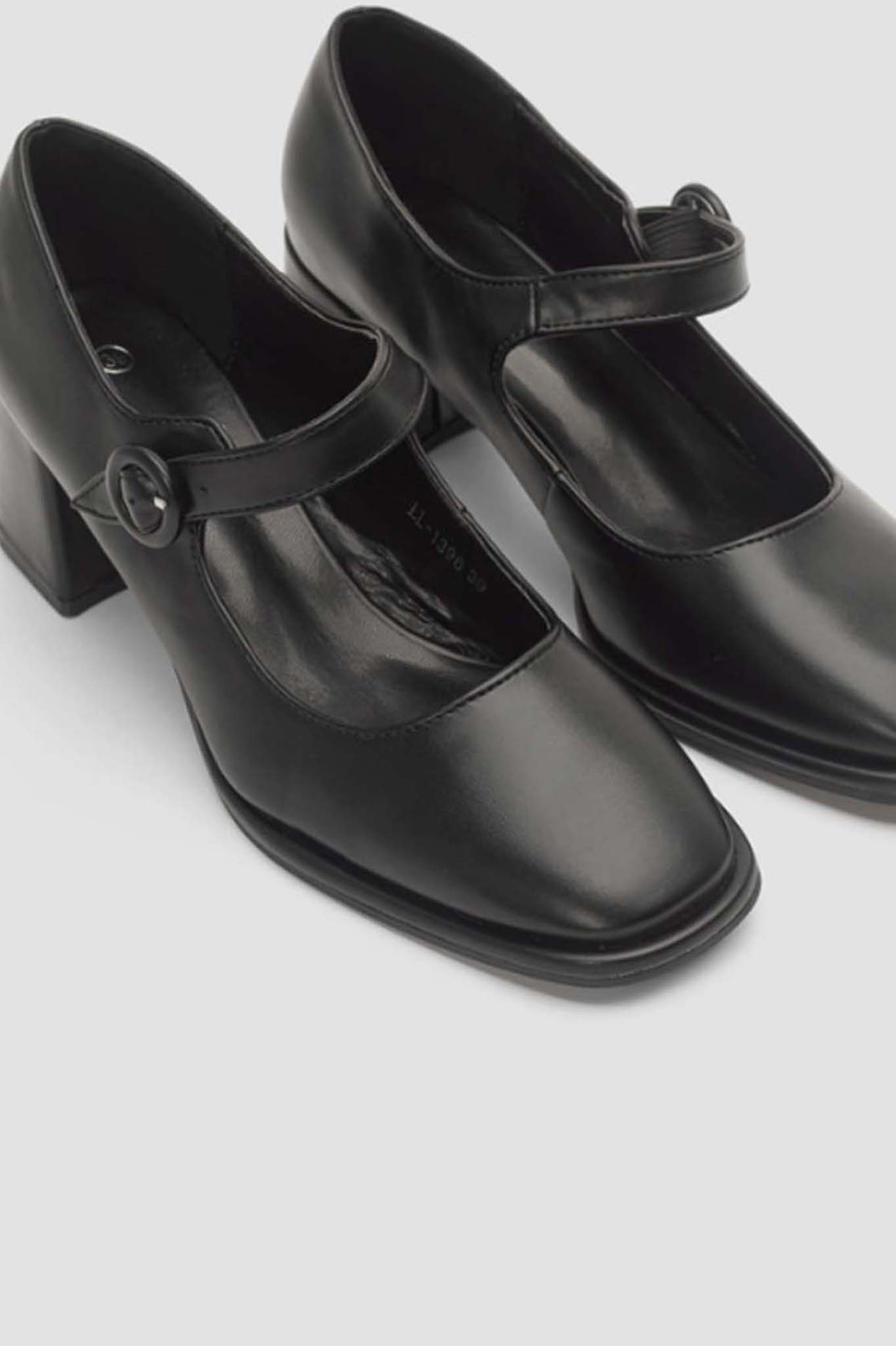 Loafers/Oxford Sophia loafers από οικολογικό δέρμα με τακούνι μαύρο